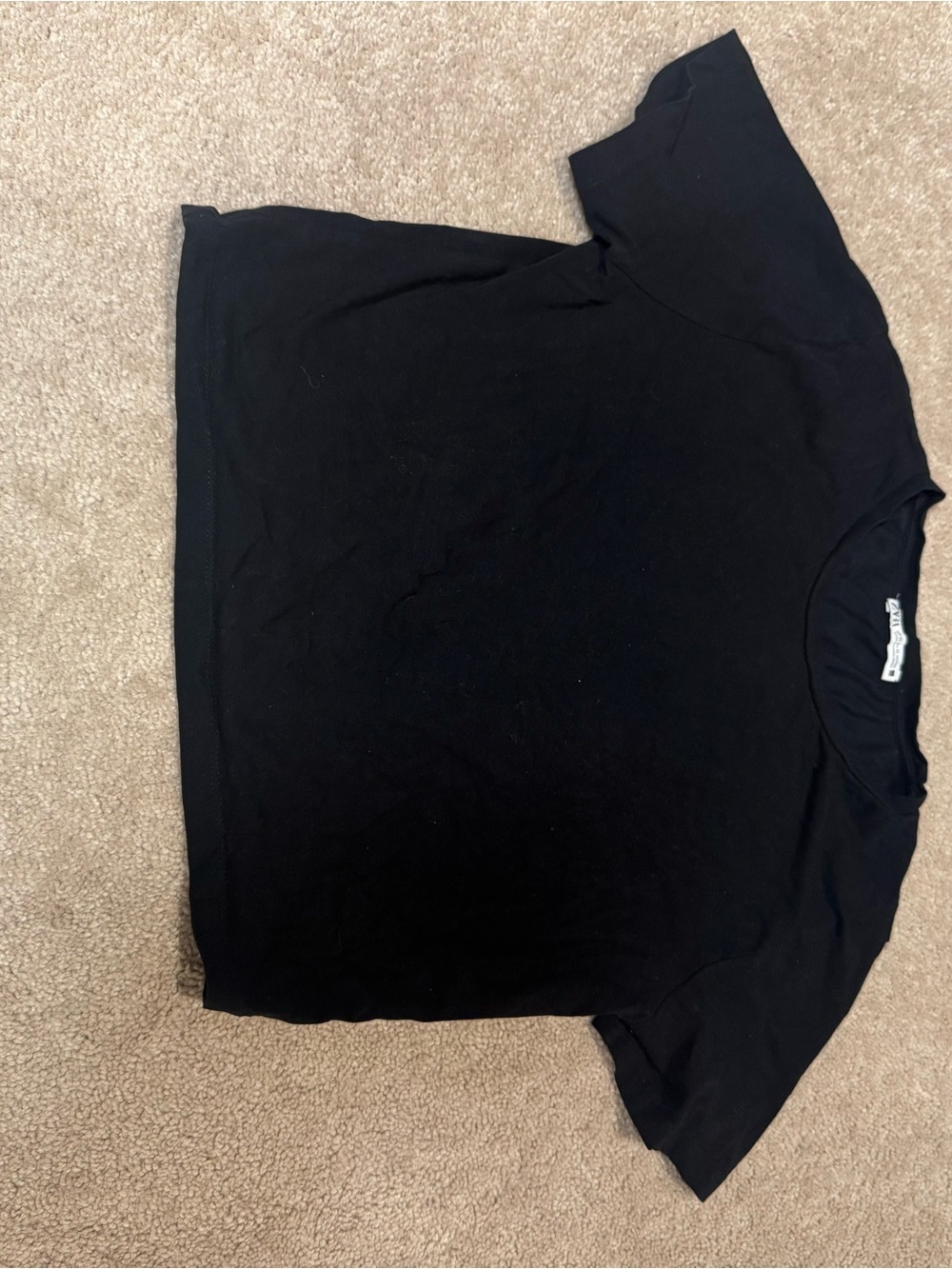 Zara Black Short Sleeve Cropped T-Shirt